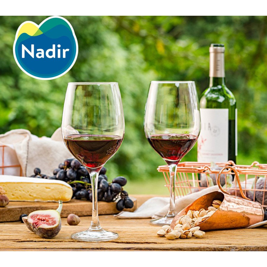 Nadir Gelas Red Wine Kaki 600 ml - Gelas Kaki - Gelas Kaca - Gelas Hotel - Gelas Resto - Gelas Souve
