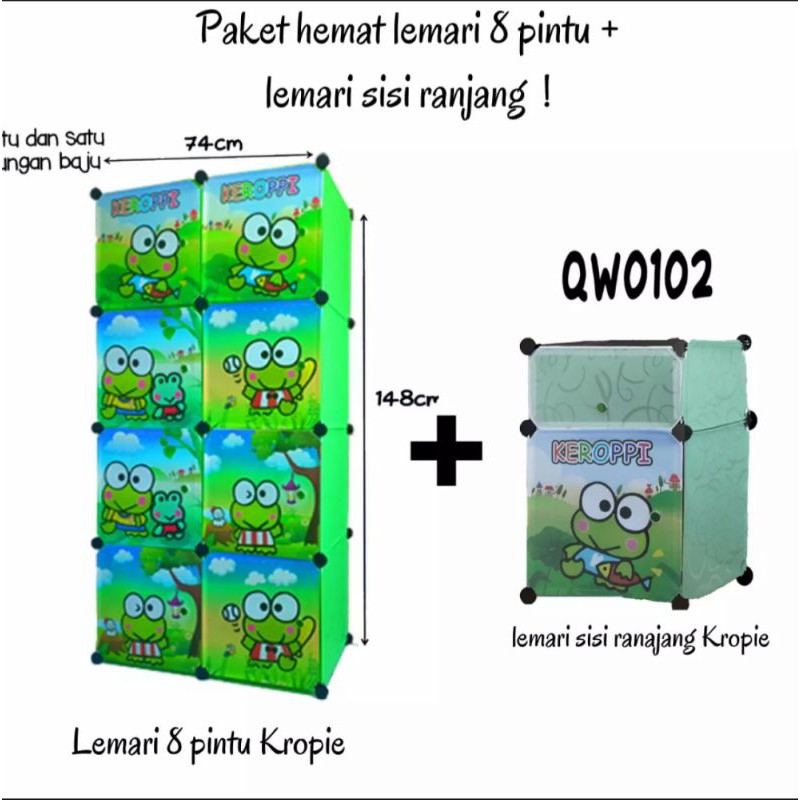 Paket Hemat Lemari Portable 8 pintu + Lemari Portable Mini
