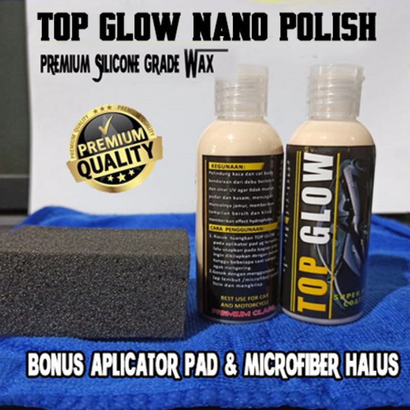 Top Glow Pengkilap Mobil Permanen Pengkilap Motor Wax Polish Nano Ceramic Pelindung Cat Nano Polish