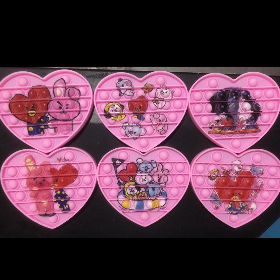 Fidget Push Bubble Pop It Toy Mainan Anak BTS Army BT21 Tata Cooky RJ