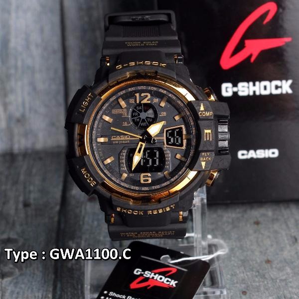 BEST SELLER G-Shock Casio GWA1100C Gold Black TERMURAH  , Jam Tangan Water resist rendah D-19