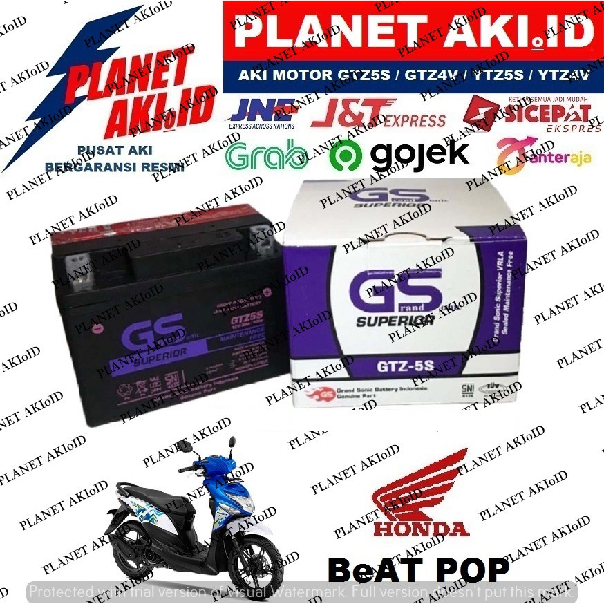  Aki  Motor  Honda  Beat  Pop  GTZ5 GTZ5S GTZ 5S GS Y Accu 