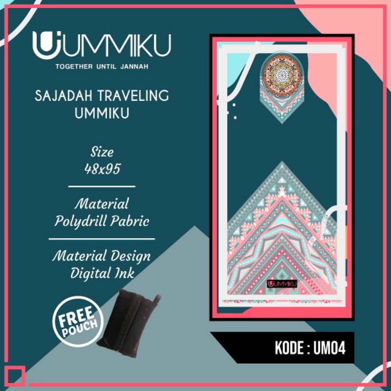 Sajadah Travel Anak UMMIKU / Sajadah Lipat Motif Anak Anak / Sajadah Travelling-Milenial 4