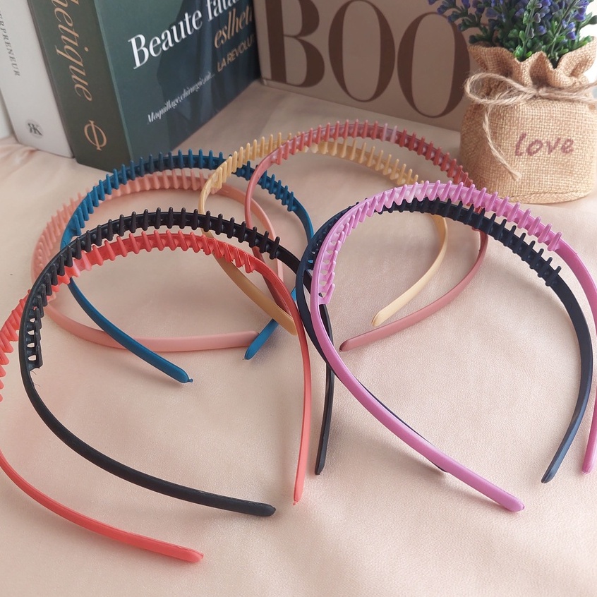 HOPYLOVY - Bando Polos Korea Headband Aksesoris Rambut Wanita Pria / Bando Simple Warna/ Bando Polos Tipis