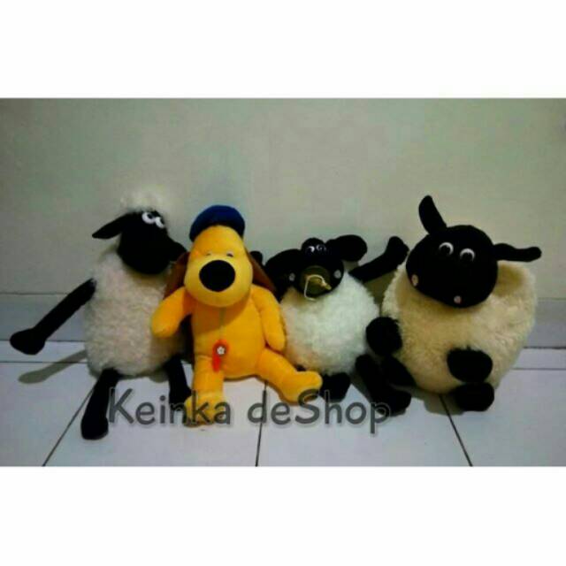 Paket isi 4 boneka Shaun,Timmy Time, Shirley dan Bitzer Anjing Shaun The Sheep lucu