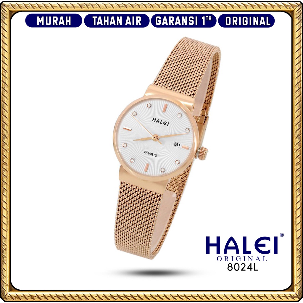 Premium (RRW) #Jam Tangan Halei ORI #Garansi 1 Tahun #Jam Tangan Rantai Wanita Bulat Ada Tanggal