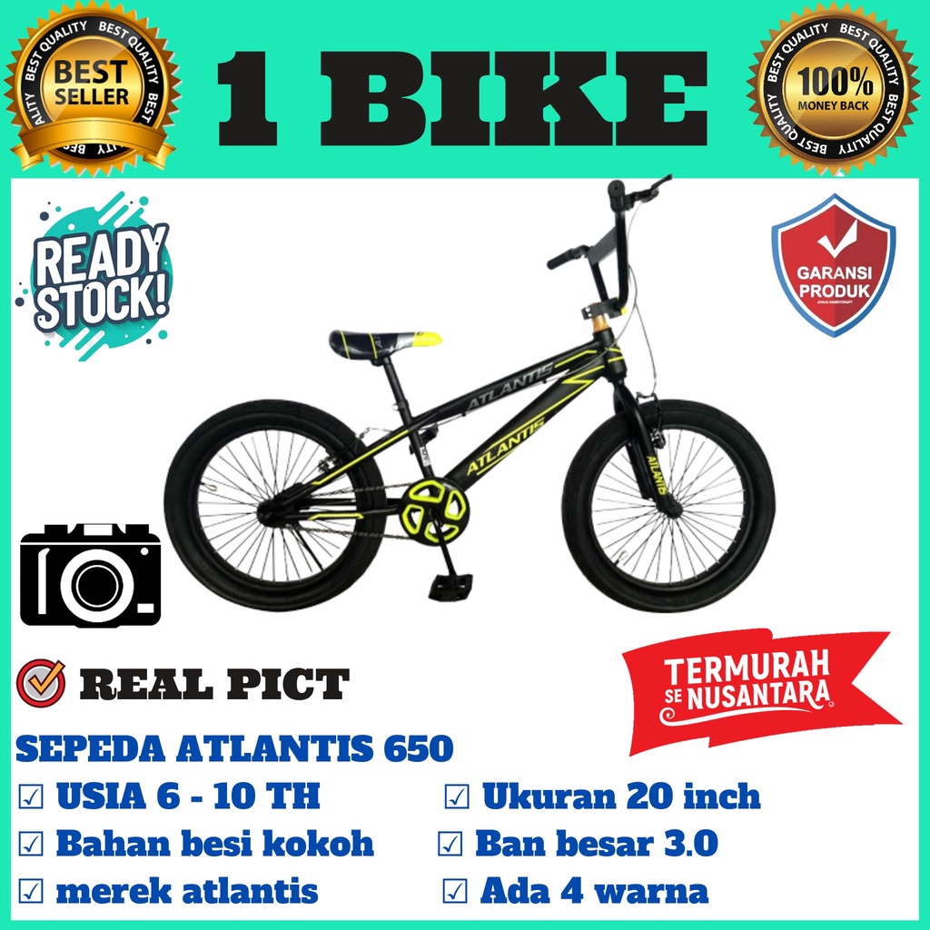 Sepeda anak 20 BMX Atlantis at 650 X cyclon ban besar dan kecil