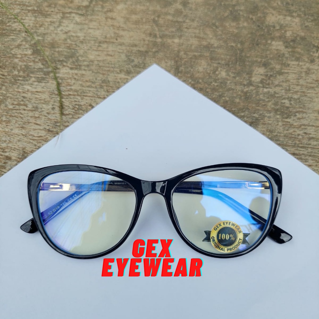 【Replaceable lenses】COD Desain Merek Barat Retro Cat Eye Kacamata Bingkai Wanita LS1002 FREE LENSA PHOTOCROMIC | BLUERAY | BLUECROMIC | MINUS | SILINDER | PROGRESIF