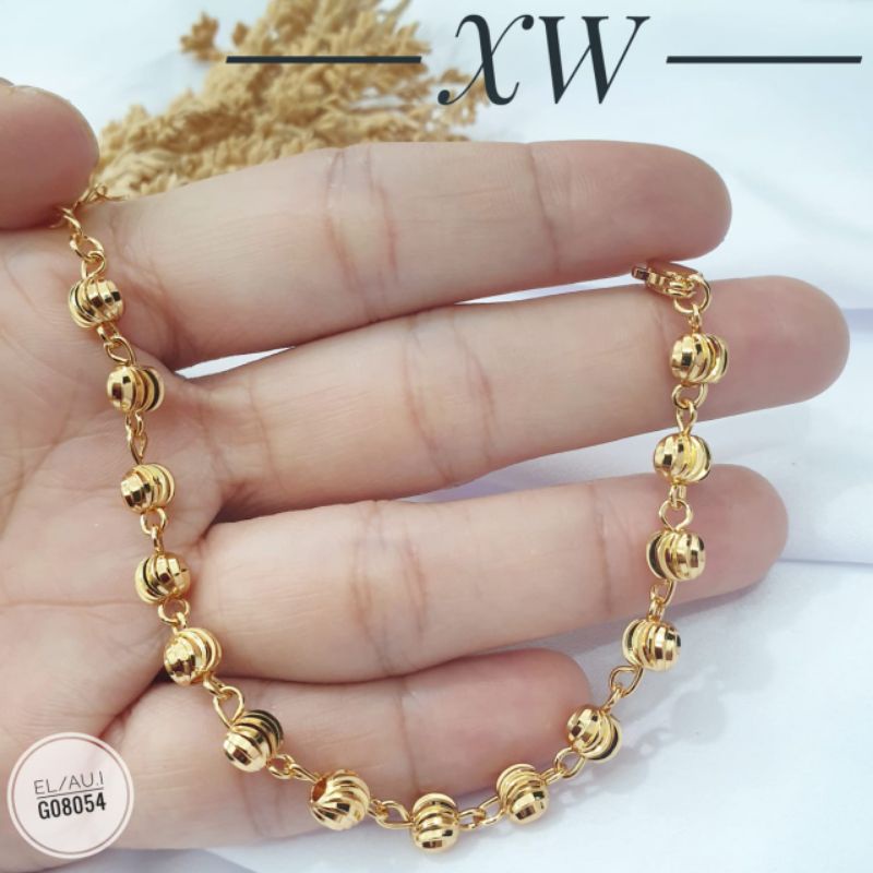 Gelang Biji Lada Besar Warna Gold G08054