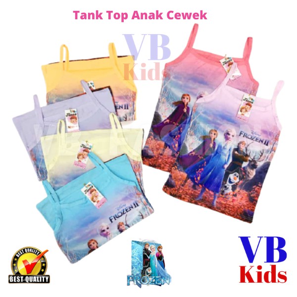 Kaos Tanktop Anak Perempuan FROZEN / Kaos Dalam Anak Perempuan