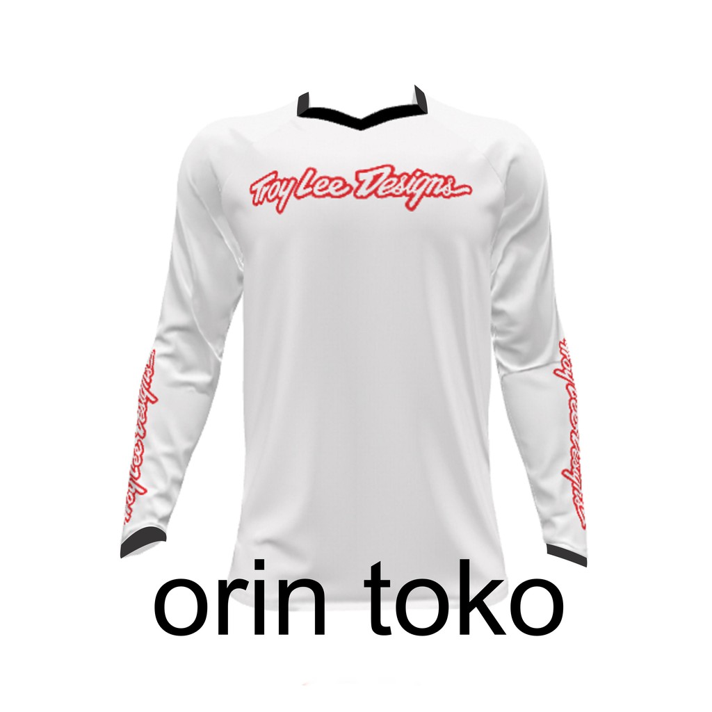 Jersey sepeda dan Trail Troy Lee Design Putih Merah
