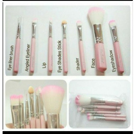 BRUSH SET KUAS MAC HELLO KITTY PINK ISI 7 KUAS MAKE UP KOSMETIK MAKEUP