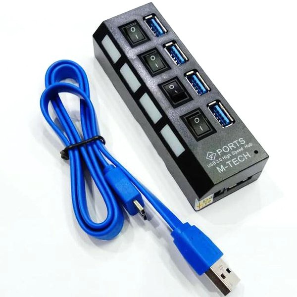 USB HUB 3.0 M-Tech 4 Port switch MT-UH3