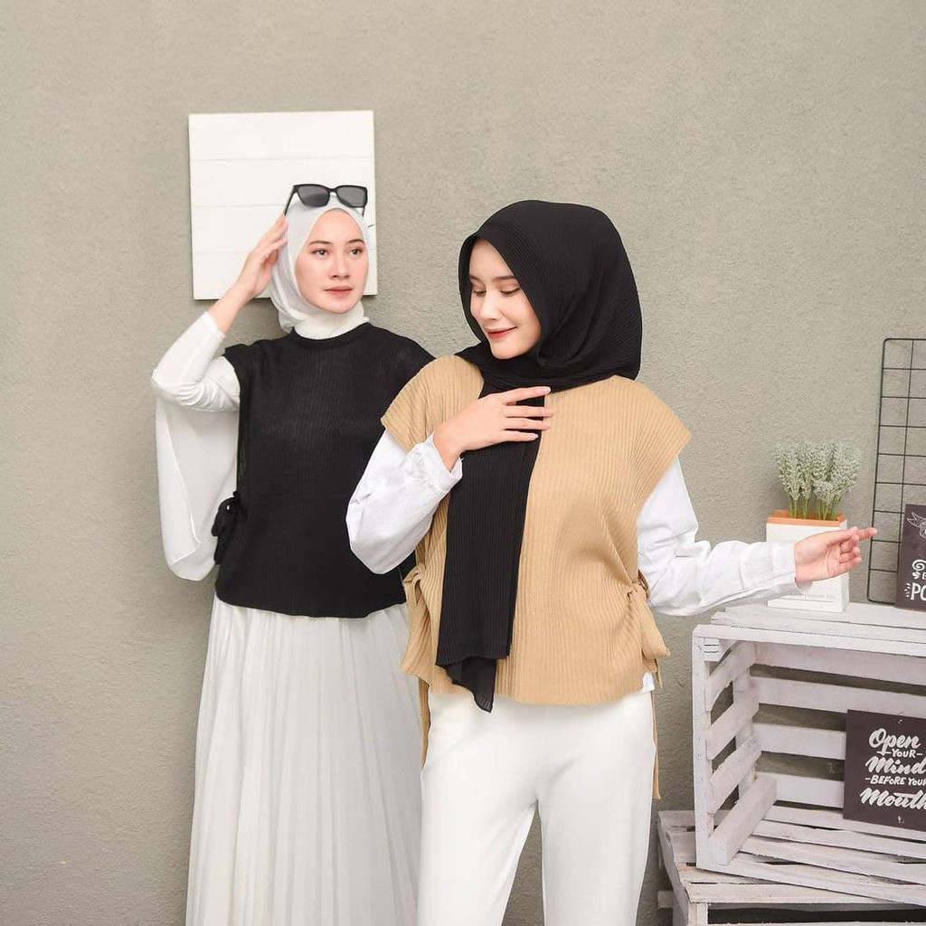 Nara Grosir - Jalur Tali Vest l Cardigan Polos l Fashion Pria dan Wanita