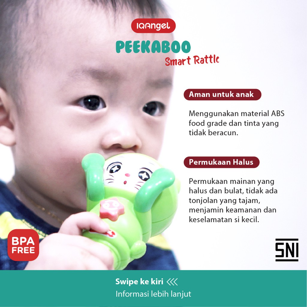 IQ ANGEL Peek A Boo Smart Rattle - Mainan Edukasi Bayi / PeekABoo / mainan motorik