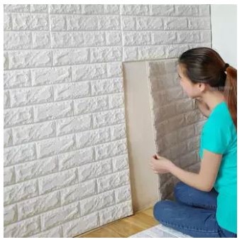 Bogel Wallpaper Foam Bata Putih - Wallpaper Foam Putih Polos - Wallpaper Dinding Putih Polos