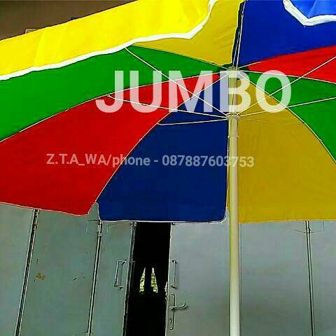 BISA COD payung pantai JUMBo 300cm pelangi payung tenda-bazar-cafe-pkl