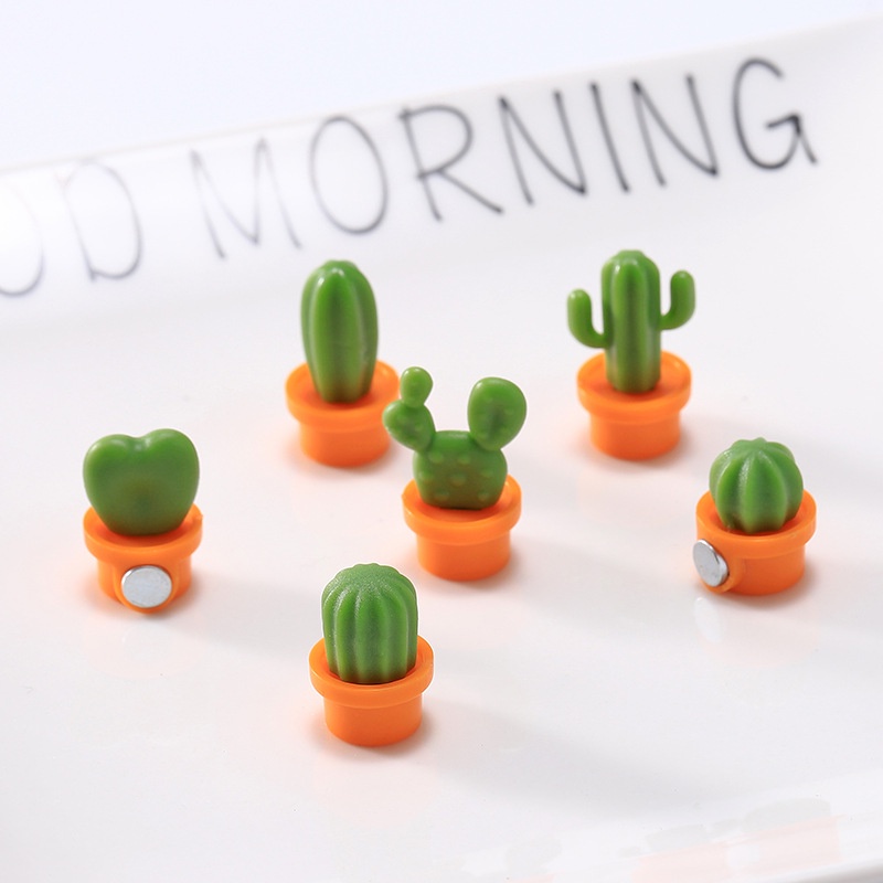 6Pcs/Set Creative 3D Cute Cactus Fridge Magnets