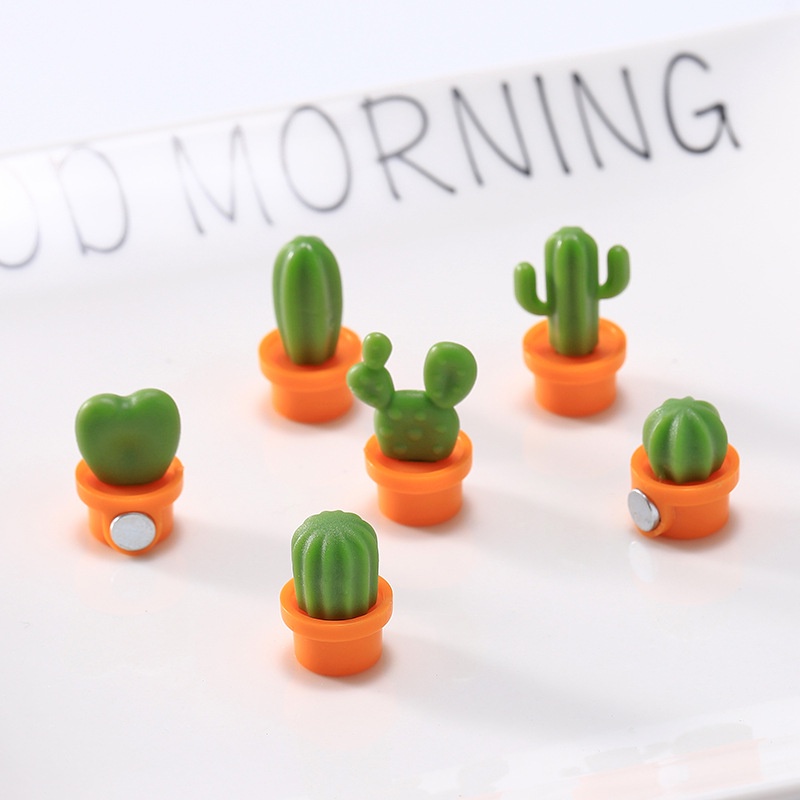 [ 6pcs/set Creative cactus fridge magnet Decoration for  Home kitchen Living Room Bedroom ]