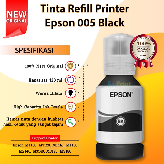 Tinta Epson 005 Black New Original 120ml