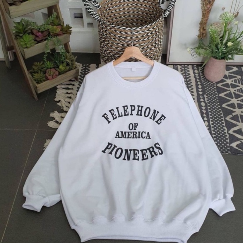 FELEPHONE SWETSHIRT Wanita Oversize Best Quality-Sweater Kpop Bahan Fleece