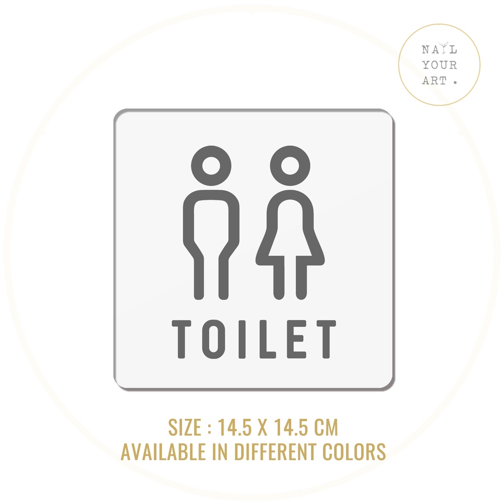 Sign Akrilik Double Tape - T06 TOILET 14.5 X 14.5CM