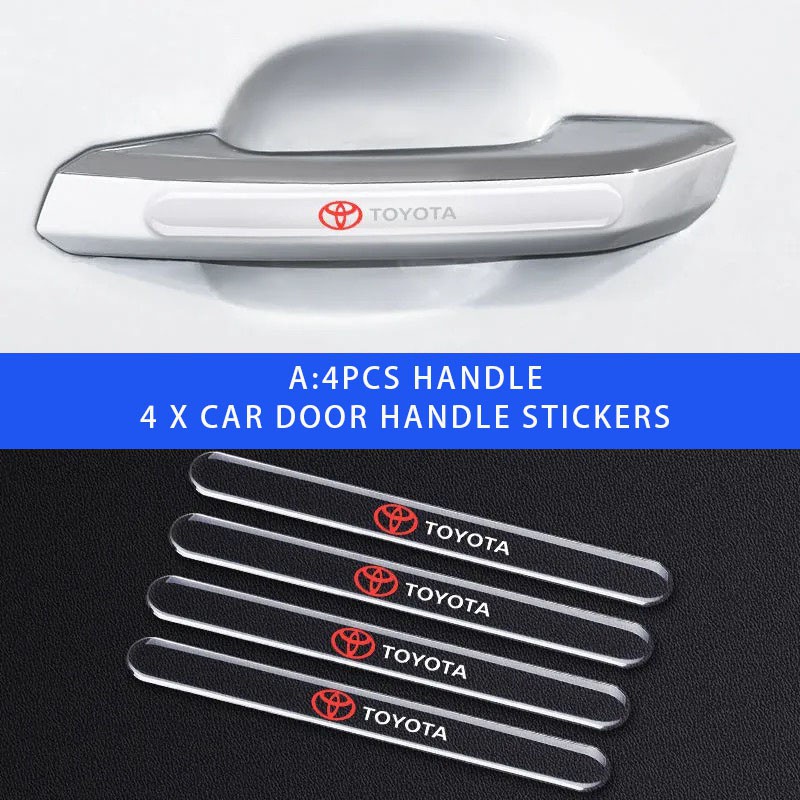 8pcs/set Stiker Pelindung Handle Mobil/Sticker Logo Toyota Pelindung/Transparan Pelindung Handle Pintu Mobil/stiker sticker logo pelindung anti lecet gores gagang/Pegangan pintu Anti gores/Mobil Car Door Bowl Guard Protector Stiker Pelindung