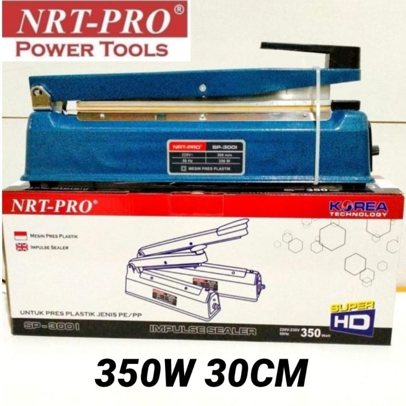 MESIN PRES PLASTIK BODY BESI 300MM 350WATT IMPULSE SEALER NRT PRO