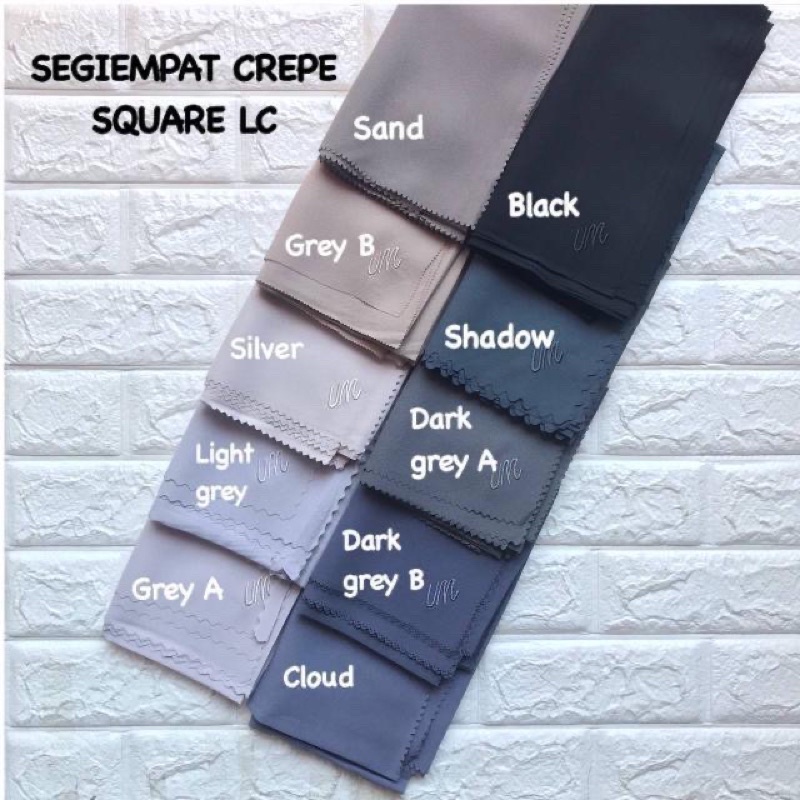 SEGIEMPAT CREPE SQUARE LC UMAMA SCARF / HIJAB JIBAB SQUARE DIAMOND LASER CUT MURAH