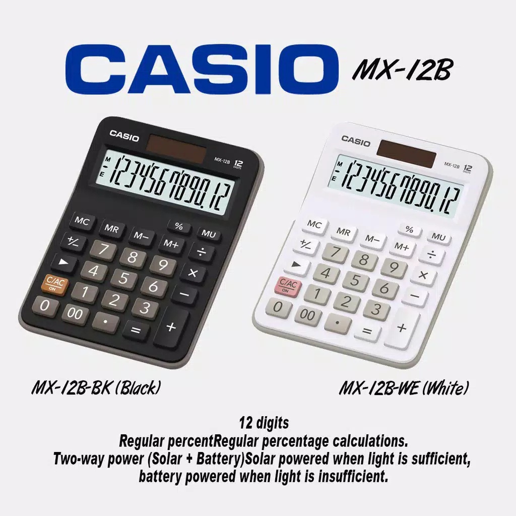 

casio kalkulator calculator original MX 12B wrna rendom