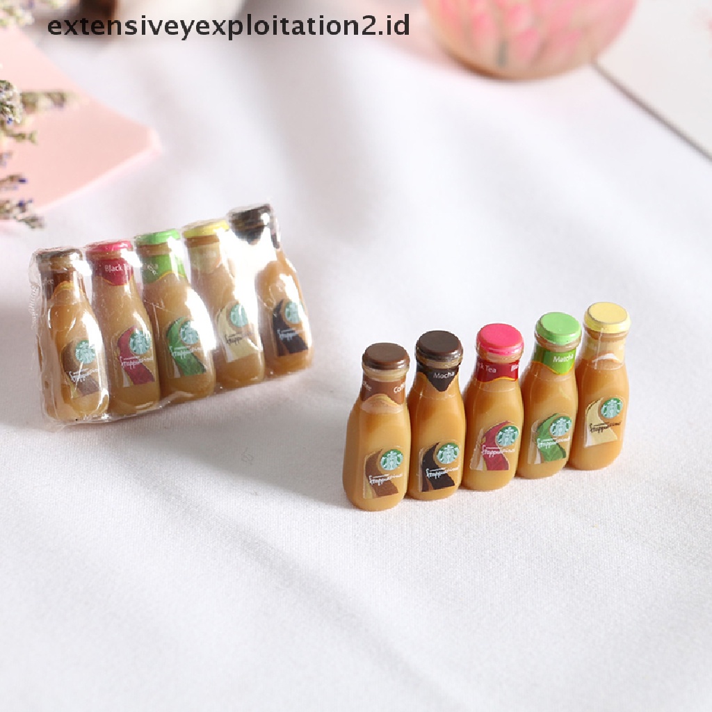 1 / 5Pcs Miniatur Botol Kopi Bahan Resin Skala 1: 12 Untuk Rumah Boneka