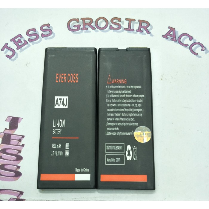 Baterai Battery Evercross Evercoss Cross A74J Jump T4 Double Power - Hitam