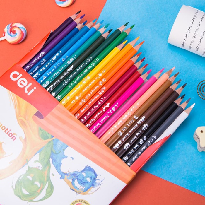 

WARNAPENSIL- DELI COLORED PENCIL TRIANGLE SOFT BASSWOOD RICH 24C EC00220 - PENSIL - 24COLOR EC00220