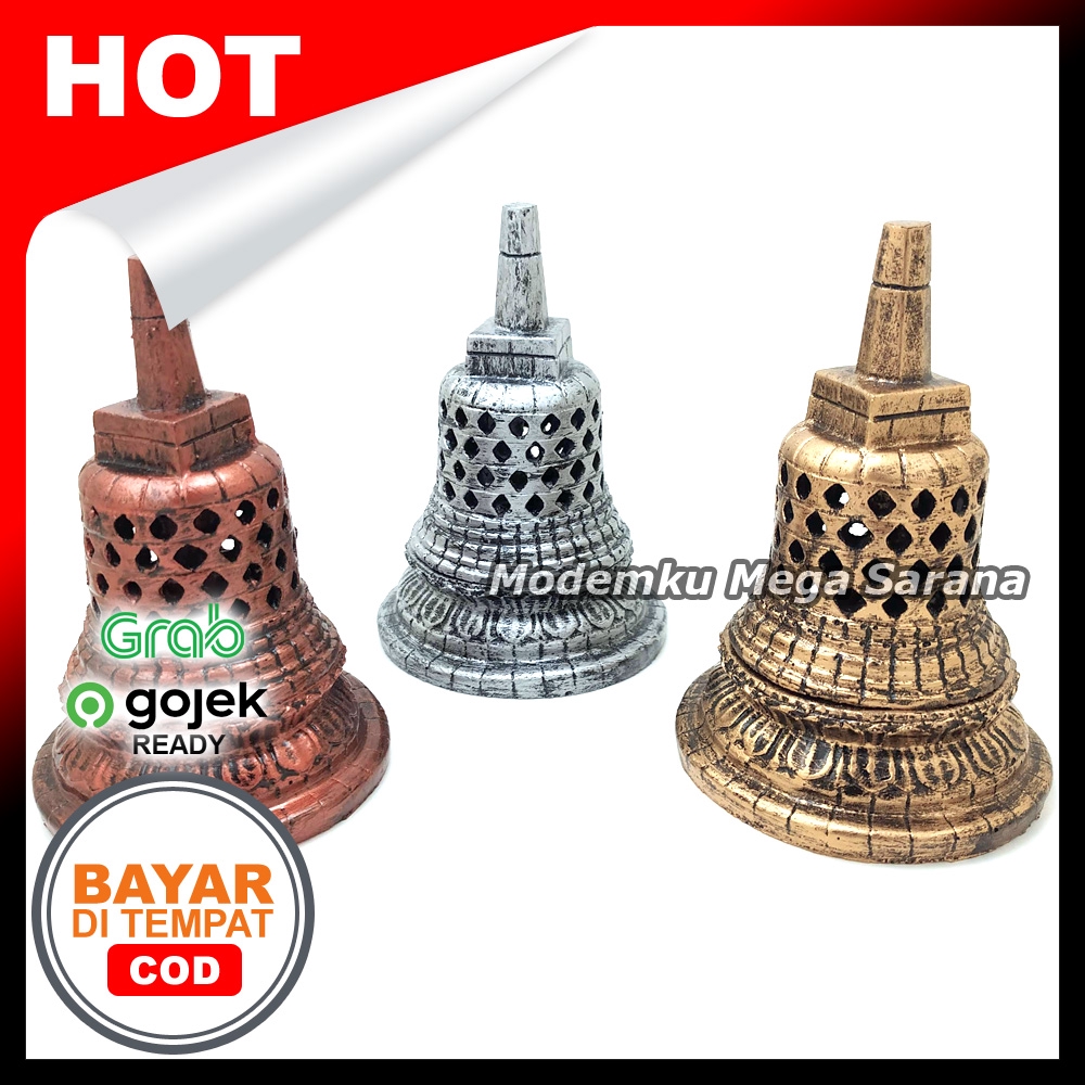 Miniatur Stupa Candi Borobudur Fiberglass 11x8x8 cm