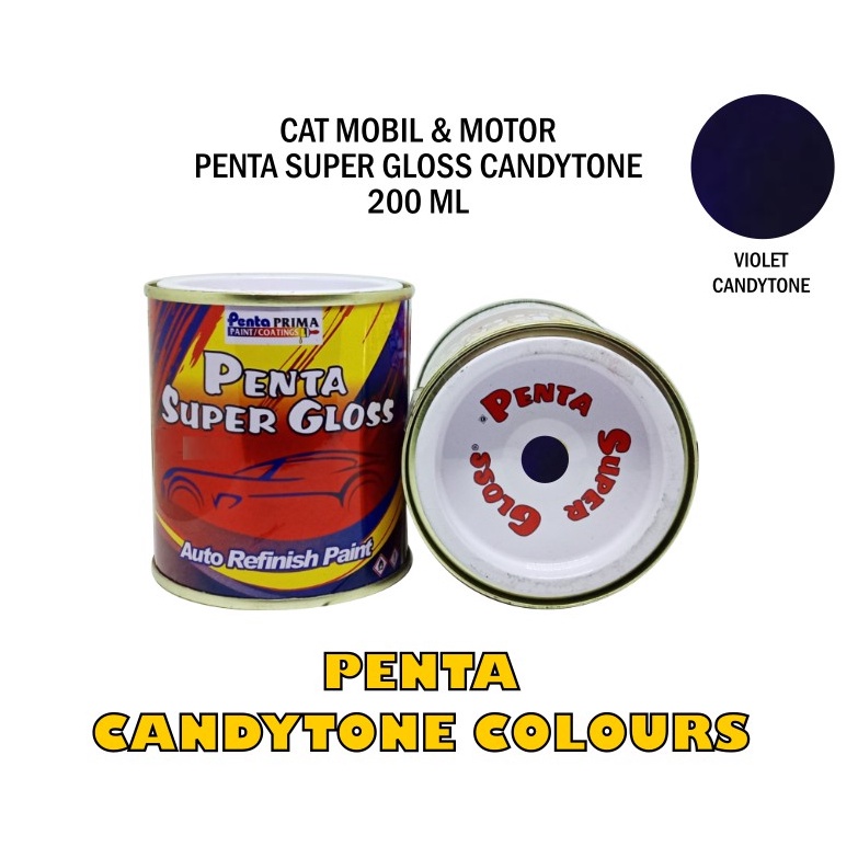 CAT CANDYTONE VIOLET PENTA 200 gram - cat candy violet - cat canditone ungu - cat candy ungu penta - cat ungu candy - cat motor candy