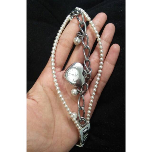 jam fossil charm printilan preloved second mutiara key