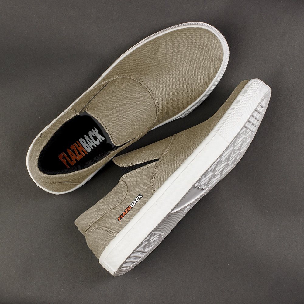 OWL CREAM |ManNeedMe x FLAZHBACK| Sepatu Sneakers Pria Casual Slip On Kanvas ORIGNAL