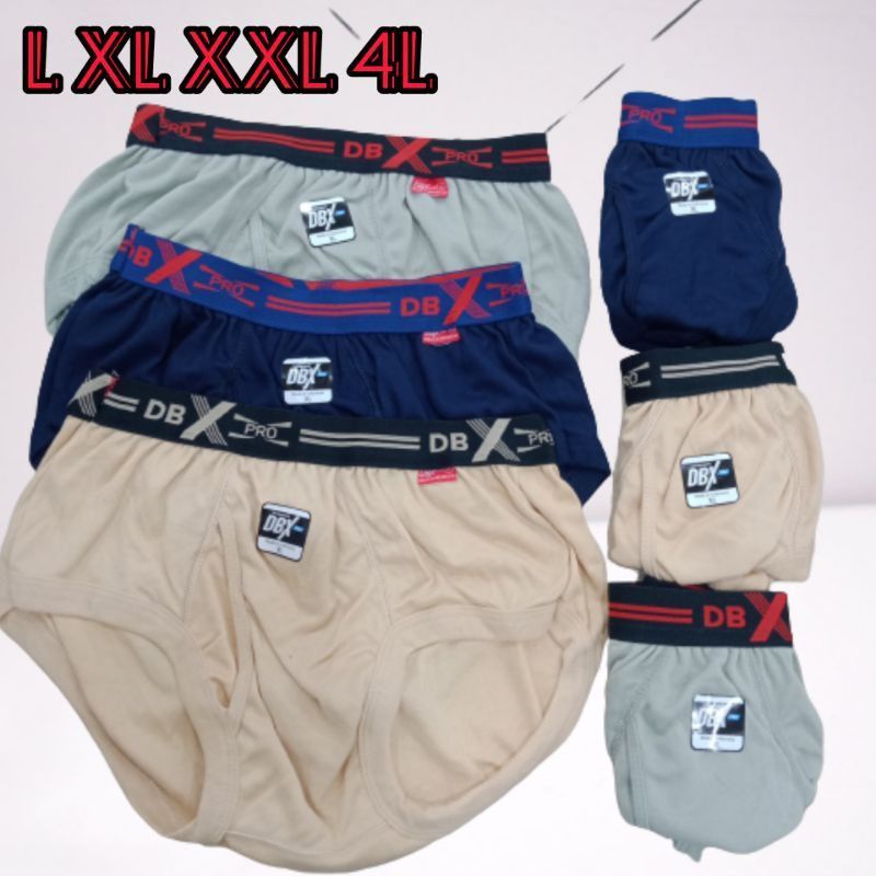 (3PCS) DBX PRO CELANA DALAM COWOK L - XXXL TANPA PAKAI KOTAK