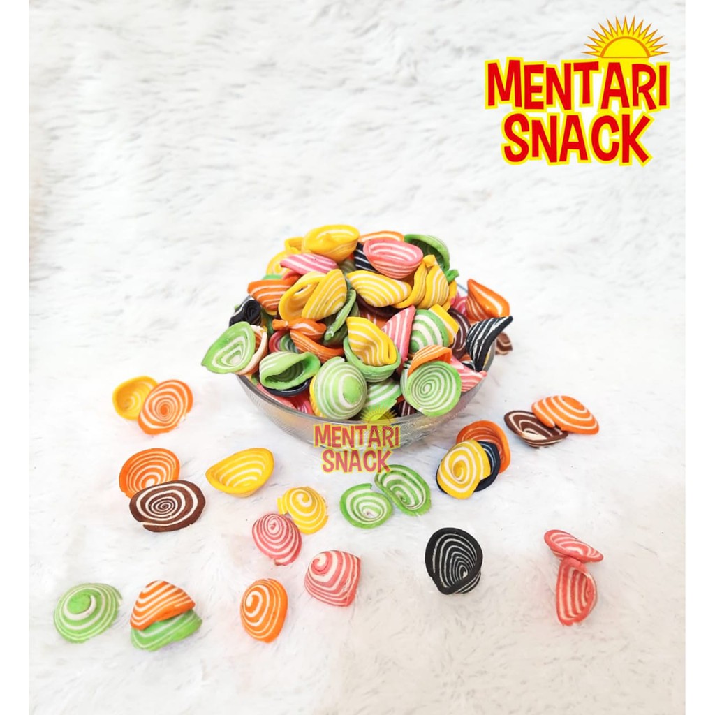 

Kue Kuping Gajah Mini Rainbow / Kupingan Mini Pelangi / Warna-Warni 250 gram