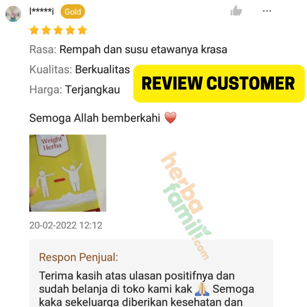 Paket 3 Box WEIGHT HERBA 100% Original Susu Penggemuk Penambah Berat Badan Nafsu Makan Tingkatkan Kalori Kualitas Tinggi Menambah Protein Terbaik Isi 200gr