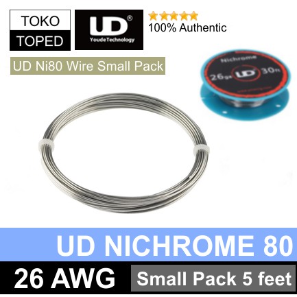 Authentic UD Nichrome 80 Wire 26 AWG | Ni80 Small Pack Edition 5 Feet