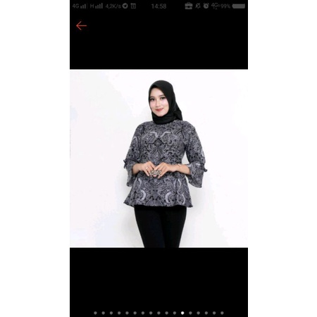 tey-17 Batik wanita ASJ SA HRB026 Kenongo Kemeja Tosca Pendek-Gambar 12