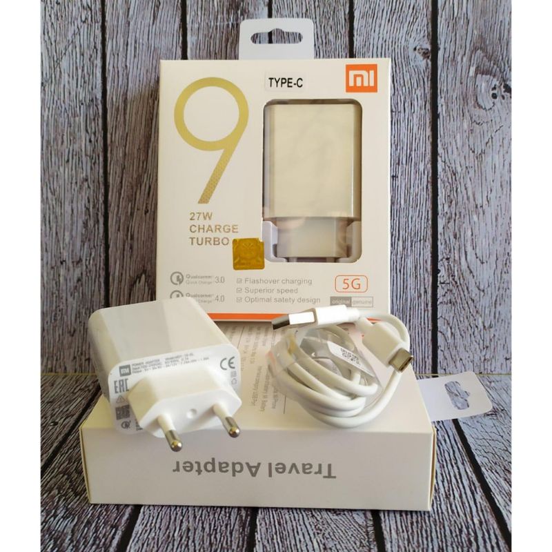 CHARGER XMI MI9 NEW WHITE PACKING TYPE C ORIGINAL 3A super fast charging