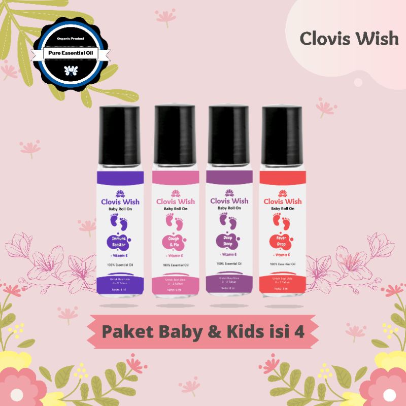 Clovis Wish Roll On Minyak Oles Terapi Bayi Anak Baby Kids Essential Oil Altrn Cessa Herbal Natural