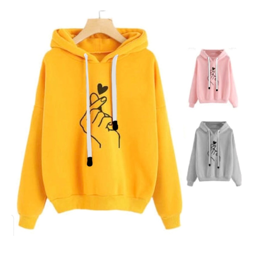 Parisdivarious Sweater Hoodie Jemper Saranghae Bahan Fleece Size S - XXL (Pria &amp; Wanita)