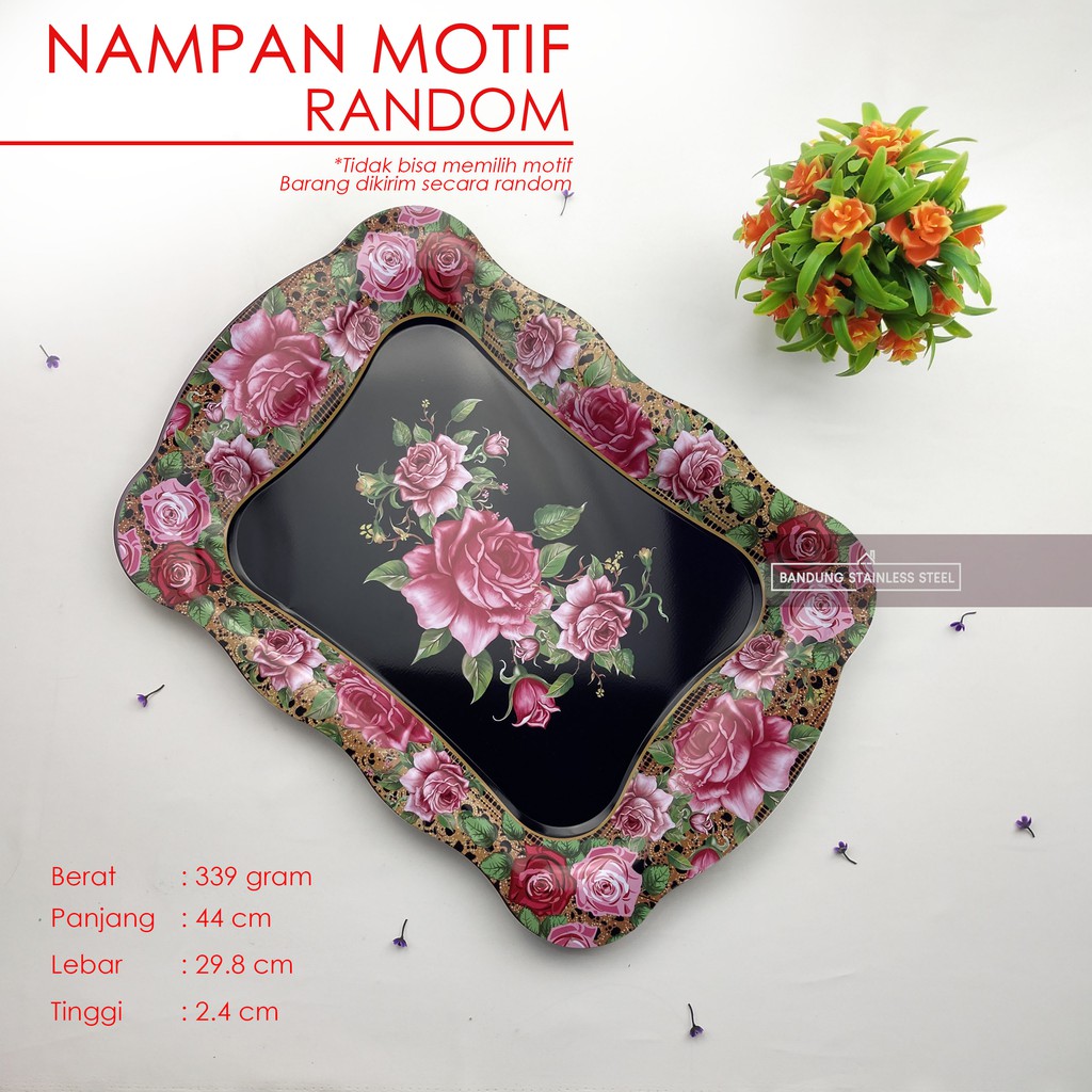 NAMPAN BAKI WARNA RANDOM MURAH MOTIF BUNGA CANTIK LUCU PAJANGAN HIASAN