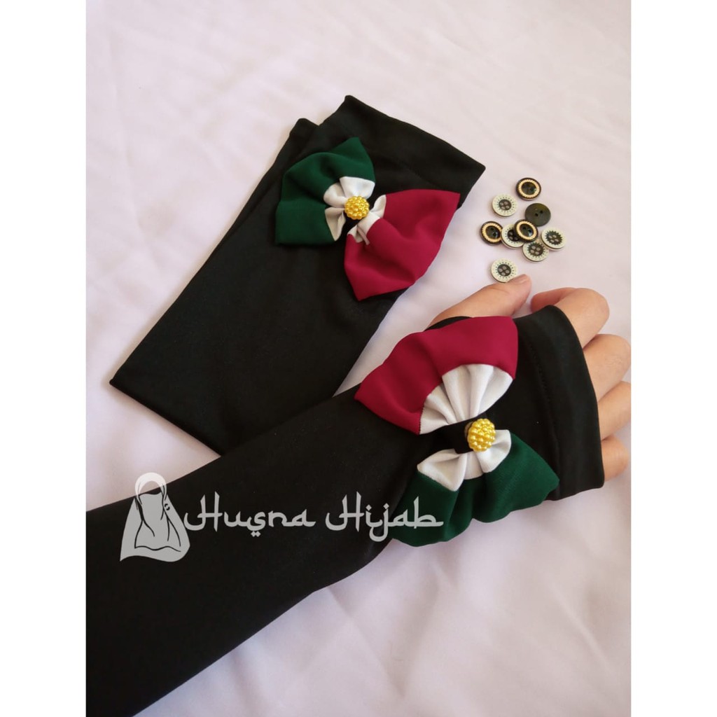 [BRAND HUSNA HIJAB] Handsock Jempol Pita Palestine / Sarung Tangan Pita Palestina / Hensok Palestina