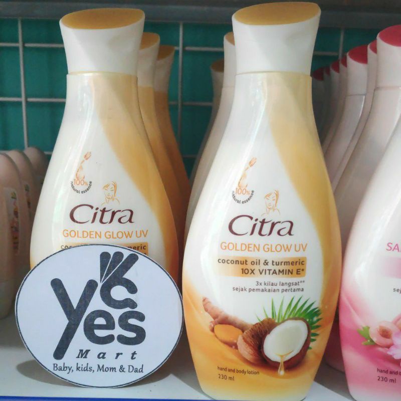 Citra handbody lotion 230 ml Sakura Glow UV Golden Nourishing Avocado Mutiara whitening kulit bengkoang kunyit yoghurt