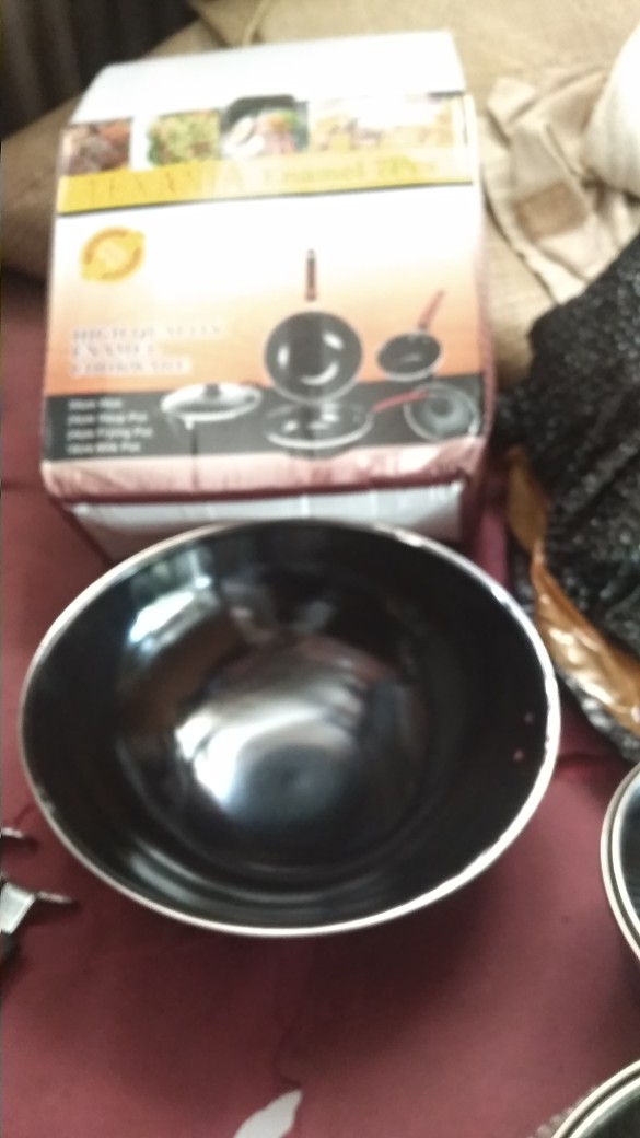 Wajan Enamel Set Gagang Merah/wajan Penggorengan Teflon Anti Lecet (texania)