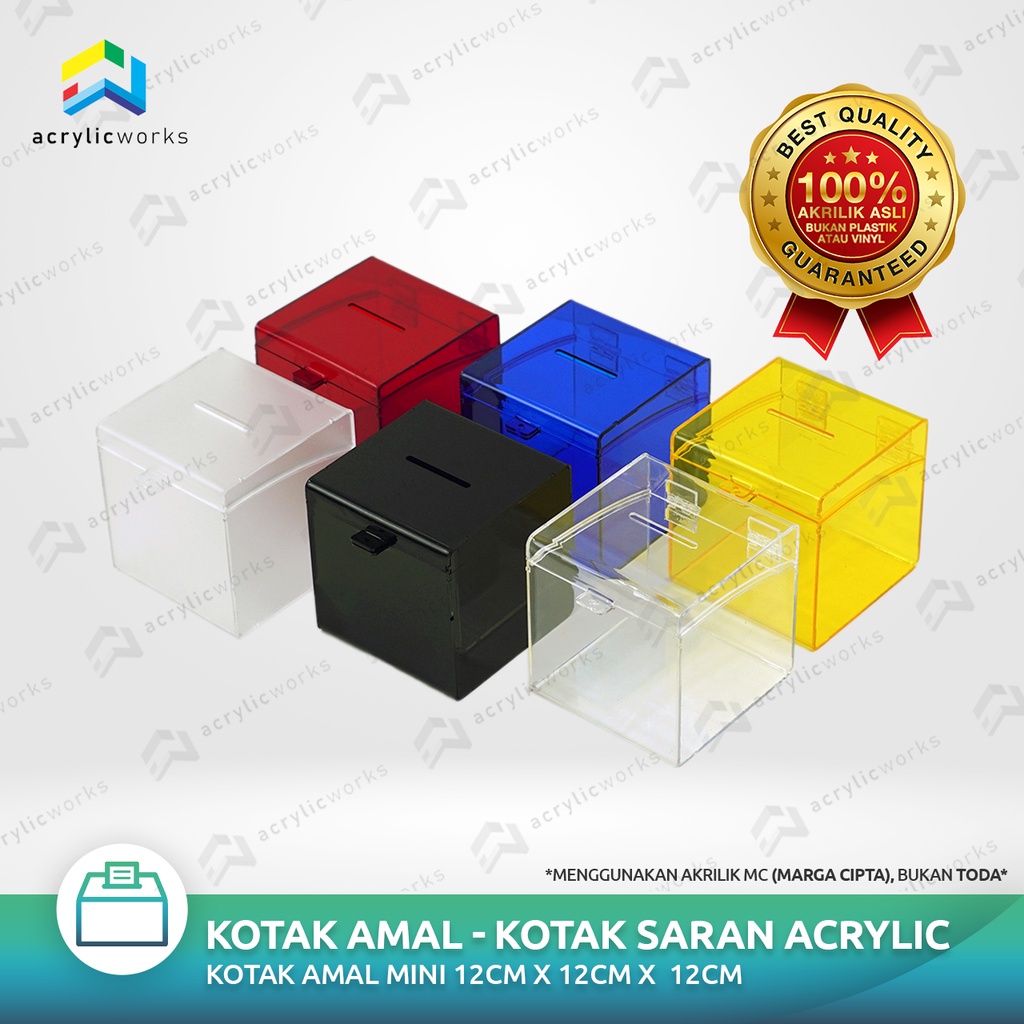 

Kotak Amal Akrilik / Kotak Saran Acrylic 12x12x12 cm